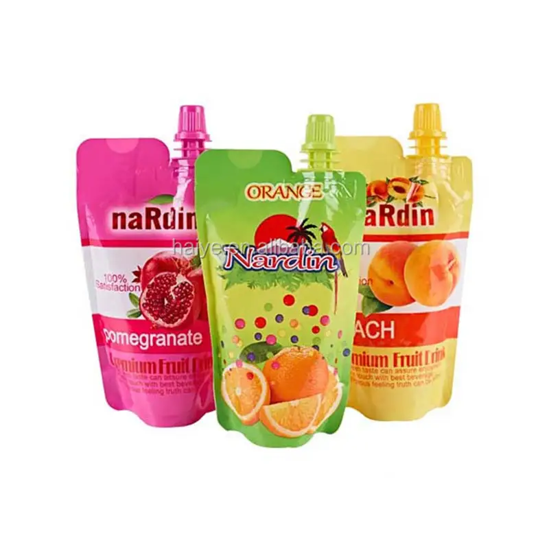 Custom Print Spout Pouch Juice or Fruit Puree or Jelly Packaging Bag Stand Up Pouch With Spout