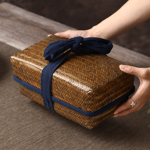 Handmade <b>Bamboo</b> Woven Storage Box Rectangle Natural Material For Neatening And Storage Japanese Style Decorative Basket - Product Image 1