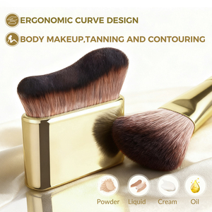 Nouveau pinceau de maquillage unique pour le corps, doux et moelleux, pour femmes, pour le visage et le corps, double couleur, pour lotion et savon, végétalien, mignon - Product Image 3