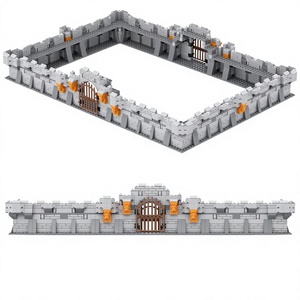 MOC transfrontalier en plastique : Fortresses modulaires, murs <span class=keywords><strong>de</strong></span> château, tours, tours d'angle, machines <span class=keywords><strong>de</strong></span> siège médiévales et scènes <span class=keywords><strong>de</strong></span> minifigurines - Product Image 1