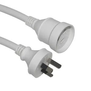 Heavy Duty 2M White 3 Pin Male to Female Plug Extension Cable Power Cords Socket Connector Wire Charger Pvc Jacket Ac Cord