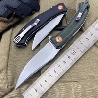 Micarta Poignée Lame Pliante Roulement À Billes Couteau En Plein Air D2 En Acier Inoxydable Camping Survie Couteau De Poche Avec Clip