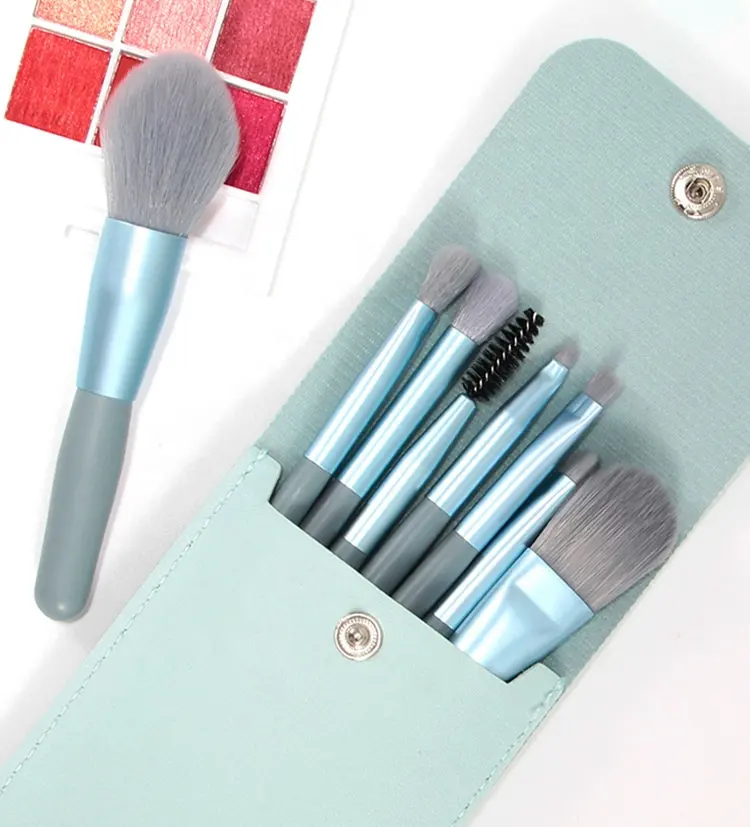 DIAS 8 Pieces sky blue green gothic makeup brush set floral makeup brush set Beautiful eye shadow bh makeup brush set