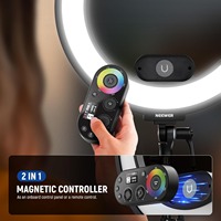 NEEWER RL45C Anneau lumineux LED RGB de 18 pouces à éclairage périphérique de 45 W avec trépied pour téléphone et télécommande