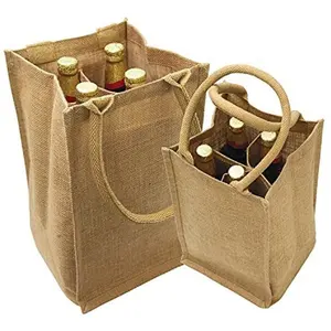 Rainbow Carrier Reusable Gift 1 2 3 4 6 Burgundy Burlap Bottle Tote Jute Wine Bags