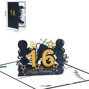Cartes de remerciement personnalisées en papier pour <span class=keywords><strong>anniversaire</strong></span>, cartes 3D pop-up pour 18e <span class=keywords><strong>anniversaire</strong></span> avec enveloppe - Product Image 4
