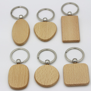 Stock Modern Art Wooden Keychain with Custom Logo Laser Engraving Eco-friendly Car Key Pendant Individually Gift 1 Year Warranty