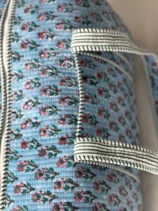 Quilted Cotton Weekender Travel <b>Bag</b> Large Shoulder Tote With Zipper Lightweight Overnight Duffle for <b>Women</b> - Product Image 2