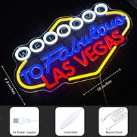 Selamat datang di Las-Vegas Neon Sign Vintage Casino Neon Light Dimmable LED Vegas Themed LED Neon Light untuk Dekorasi Dinding