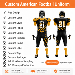 Maglia da Football Americano Personalizzata per Bambini - Design Traspirante per la Tua Squadra o Club, Vendita all'Ingrosso, Nera - Product Image 5