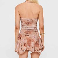 Robe mini plissée sans bretelles à imprimé léopard, taille naturelle, respirante et écologique, conçue sur mesure pour femme