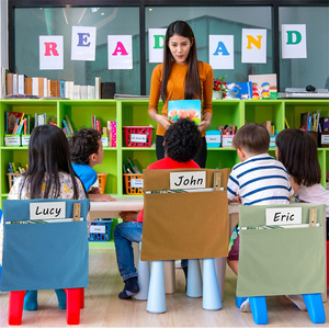 24er <span class=keywords><strong>Pack</strong></span> Rückenlehne Organizer Sitz Organizer für Klassen zimmer Student Chair Pocket Chart Klassen zimmer Organizer mit Namensschild - Product Image 6