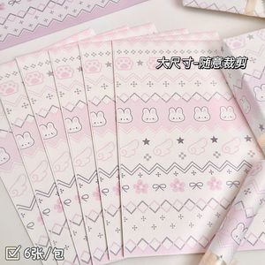 Papier d'emballage Fair Isle Bunny, grande taille, style dessin animé, papier d'emballage cadeau artisanal - Product Image 5
