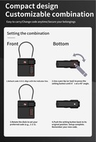 Serrure à combinaison mécanique Sinovo avec traqueur GPS mondial TSA007 compatible Apple Find My et Android pour valise