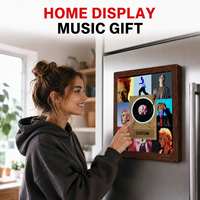 Nouveau modèle de plaque musicale NFC personnalisée, cadre photo vinyle lumineux, 9 photos, 4 chansons, décoration de bureau, cadeau pour les fans