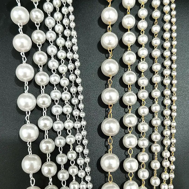 3-10mm DIY Pearl Chain handmade for Earrings Necklace luggage hair accessories