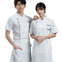 Vêtement de Cuisine Professionnel Unisexe pour Pâtissier, Cuisinier et Serveur – Veste à Manches Courtes avec Logo pour Restaurant et Hôtellerie