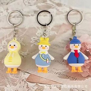 Practical Crooked Duck Keychain Pendant New Cartoon Silicone Small Gift Bag Local Promotional <b>Key</b> <b>Chains</b> with Push Feature - Product Image 4