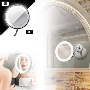 Venta al por mayor redondo cuello de cisne Flexible de baño espejo de Led 360 grados de rotación 10X espejo de aumento - Product Image 6