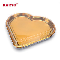 KARYO 2118 Boîte alimentaire à emporter en forme de cœur avec couvercle transparent doré pour fraises, cerises, boîte cadeau