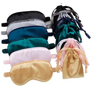 Masker Mata sutra Satin <span class=keywords><strong>3</strong></span> potong, Set tas tali serut penyumbat telinga Set Hadiah kerja perjalanan masker mata tidur - Product Image 2