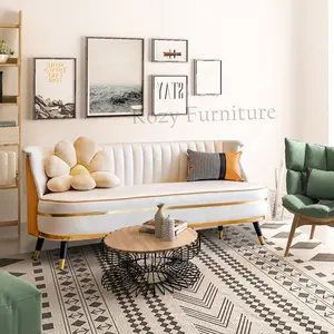 Высококачественный современный диван, роскошная мебель для гостиной, белый кожаный секционный диван Chesterfield