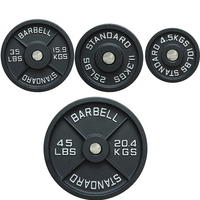 Ensemble de plaques de poids LBS en fonte standard pour haltères et disques de musculation