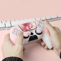 Nouveau contrôleur de jeu dégradé couleur couverture souple de protection pour contrôleur PS5 étui en silicone capuchon de manette ensemble d'autocollants pour écran tactile