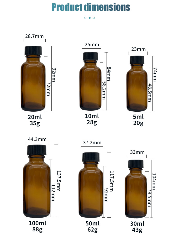 Recyclable 20ml 30ml Amber Glass Bottle With Dropper OEM ODM