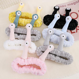 Custom Cartoon <strong>Snail</strong> Hair Band Fleece Women Washing Face Elastic Hairband Facial <strong>Makeup</strong> Spa <strong>Headband</strong> - Product Image 1