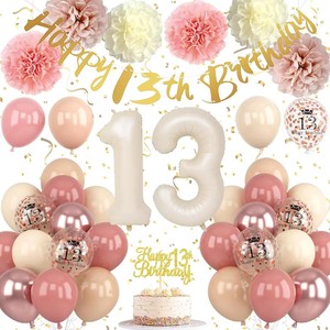 Decoraciones de <span class=keywords><strong>Cumpleaños</strong></span> Número 30 <span class=keywords><strong>para</strong></span> <span class=keywords><strong>Mujer</strong></span>, Globos de Látex Rosa Pálido Retro, Pancarta de Feliz <span class=keywords><strong>Cumpleaños</strong></span> Número 30, Decoración <span class=keywords><strong>para</strong></span> Pastel y Fiesta - Product Image 3