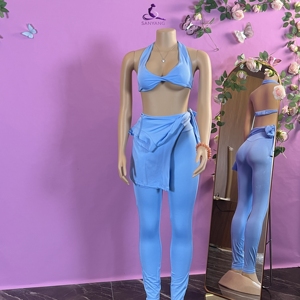 Ensemble 3 pièces décontracté pour <span class=keywords><strong>femme</strong></span> automne-hiver 2026 : legging taille haute, crop top et <span class=keywords><strong>pantalon</strong></span> pour les loisirs - Product Image 6