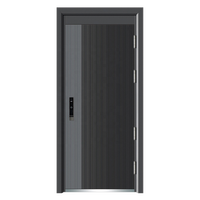 Portes d'entrée blindées en acier pour extérieur, portes commerciales françaises doubles en métal pour la maison avec serrure intelligente