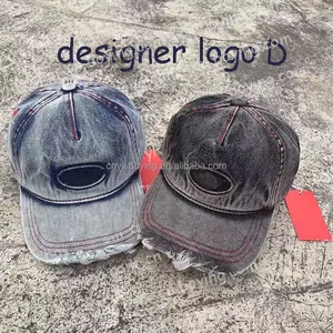 Letra D Denim Sombreros de béisbol Hombres Mujeres Gorras deportivas Vaquero Diseñador Marca de lujo Sombrero Clásico Ajustable Gorra de béisbol lavada