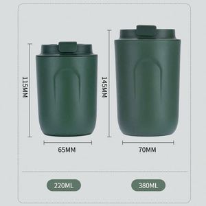 Tasse à café isotherme élégante en acier inoxydable 220ML/380ML avec couvercle réutilisable – Cadeau idéal – Meilleures ventes - Product Image 2