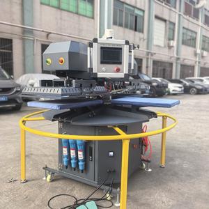 Máquina de prensa de calor neumática de 4 <span class=keywords><strong>estaciones</strong></span> con precio personalizado para fábrica, con máquina de transferencia de calor de película de despegue rápido - Product Image 2