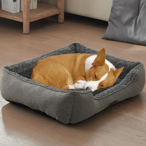 Wholesale Custom Waterproof Solid Square Shape Comfortable Suede Corduroy Breathable Removable Washable <b>Dog</b> <b>Bed</b> - Product Image 1