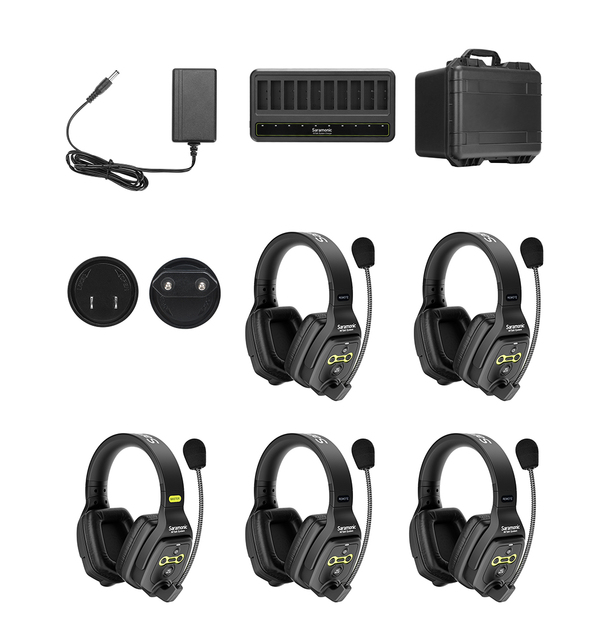 Saramonic WiTalk WT5D Full-Duplex Wireless Intercom Headset System for two-way communication at a range of up to 400m