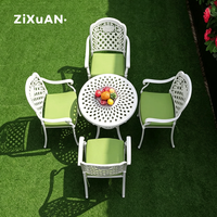 Ensemble de meubles de jardin en aluminium moulé, résistant aux intempéries, pour terrasse, patio, barbecue, café, table en métal, ensemble de salle à manger
