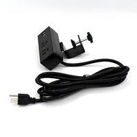 Stop Kontak Meja Konferensi 2 Outlet 2 Port USB-A Standar Colokan AS dengan Penjepit Meja