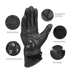 Gants de moto robustes pour hommes avec résistance aux chocs et ajustement confortable pour les trajets quotidiens - Product Image 2