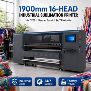 1.9m 16 Head High Speed Sublimation Printer Roll to Roll Heat Transfer I3200 T-Shirt Jersey Polyester Fabric <b>Printing</b> <b>Machine</b> - Product Image 1