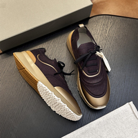 Sneakers en tricot de luxe pour hommes, style Old Money, légères, à lacets, chaussures décontractées