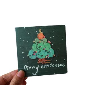 Vintage Style Christmas Greeting <strong>Card</strong> New Thickened High-end Simple Handwritten Gift Message Bouquet Christmas Eve - Product Image 5