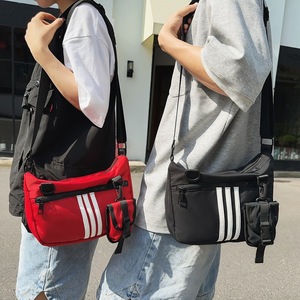 Casual Sports Crossbody Bag Nylon Unisex Large Capacity Detachable Strap Summer 2024 Red Black White Green - Product Image 1