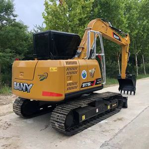 Excavadora de cadenas Sany SY75C de 7.5 toneladas de segunda mano, excavadora pequeña usada con cabina y cuchilla dozer para construcción y paisajismo - Product Image 3