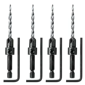 GU'S Tungsten Solid Carbide Drill Bits Set Coated Drill Bits Countersink Drill Bit For Wood