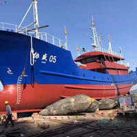 Airbags de sauvetage de bateaux de la marque ZHH, fabriqués au Shandong, avec valves de gonflage rapide, fiables, noirs, cylindriques, en caoutchouc marin, pour le lancement de bateaux, longs