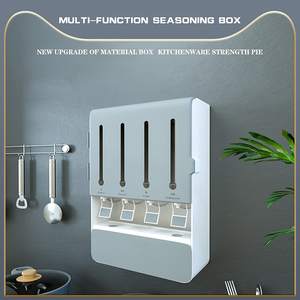 Étagère murale multifonctionnelle en plastique ABS écologique pour accessoires de cuisine, support à épices, boîte de rangement pour condiments (vente en gros) - Product Image 4