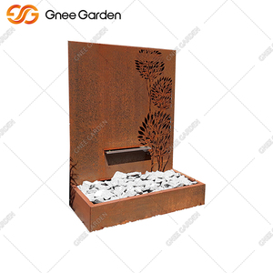 Pissenlit Design Caractéristique de l'eau-Acier corten découpé au laser, finition rouille, résistant aux intempéries, durable, alimenté à l'électricité - Product Image 2